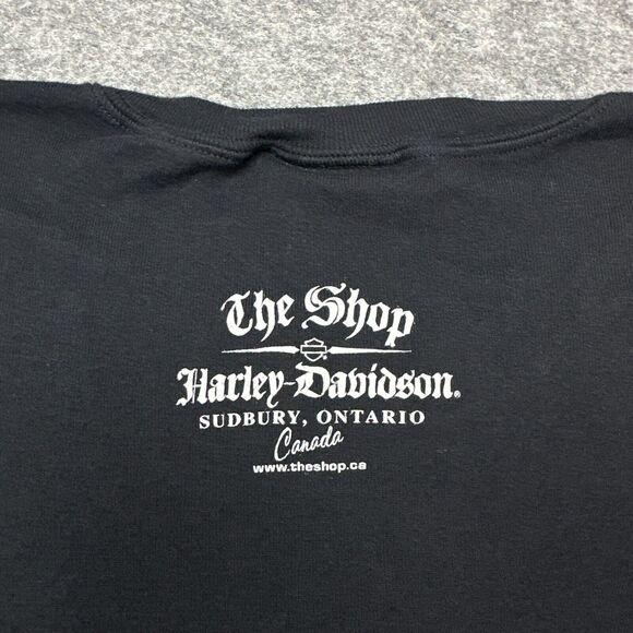 Harley Davidson Shirt Womens‎ XL Black Long Sleeve Eagle Bar Shield USA Made - Picture 8 of 11